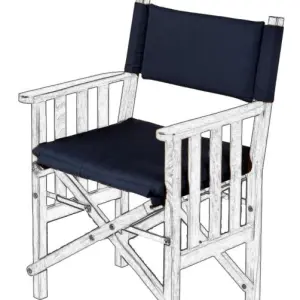 Cushion Set for Teak Directors Chair II and Helmsman Seat II - Navy