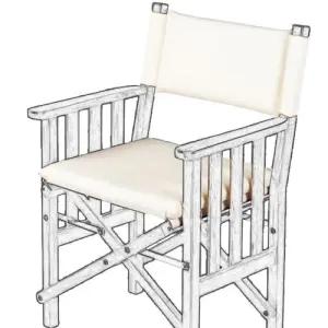 Cushion Set for Teak Directors Chair II and Helmsman Seat II - Cream