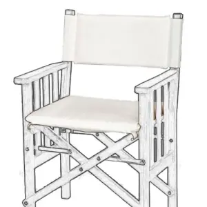 Cushion Set for Teak Directors Chair II and Helmsman Seat II - White