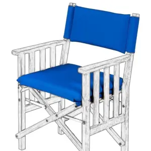 Cushion Set for Teak Directors Chair II and Helmsman Seat II - Cobalt
