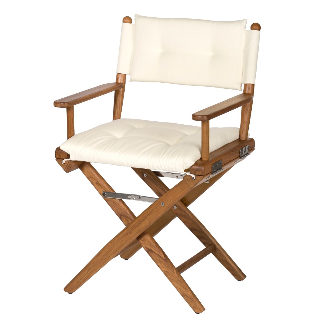 Teak Directors Chair with Cream Cushion Onward Marine