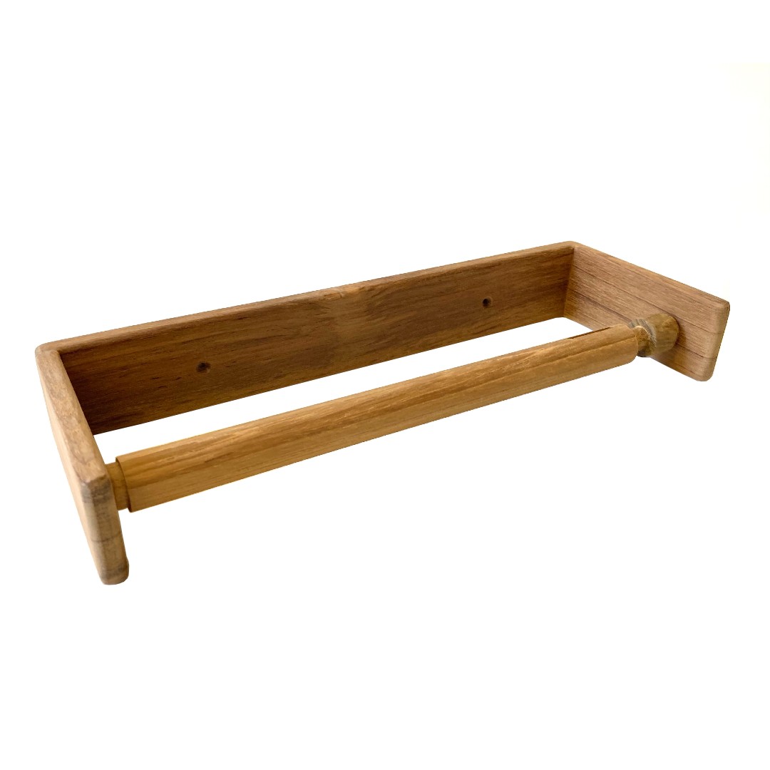Teak paper towel holder deals