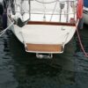 teak stern platform installed on a boat