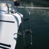 bow ladder installed on a white boat