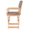 Solid Teak Edge Directors Chair Un-Oiled - Forza Black Cushion 2