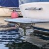 telescopic ladder folded on a boat