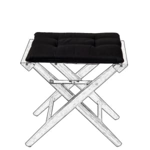 Cushion Set for Teak Directors Stool - Black