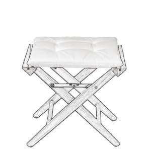 Cushion Set for Teak Directors Stool - White