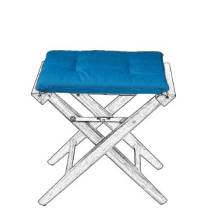 Cushion Set for Teak Directors Stool - Forza Blue