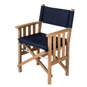 Solid Teak Directors Chair II - (Frame Only No Cushions) - Un-Oiled