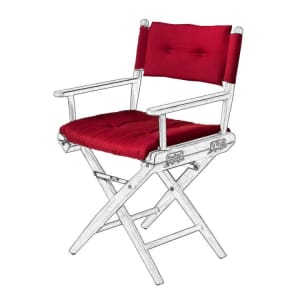 Cushion Set for Teak Directors Chair and Helmsman Seat - Claret