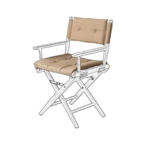 Cushion Set for Teak Directors Chair and Helmsman Seat - Forza Beige