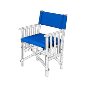 Cushion Set for Teak Directors Chair II and Helmsman Seat II - Cobalt