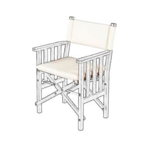 Cushion Set for Teak Directors Chair II and Helmsman Seat II - Cream