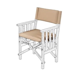 Cushion Set for Teak Directors Chair II and Helmsman Seat II - Forza Beige