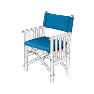 Cushion Set for Teak Directors Chair II and Helmsman Seat II - Forza Blue
