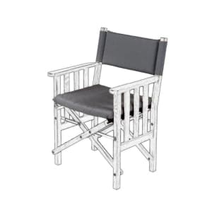 Cushion Set for Teak Directors Chair II and Helmsman Seat II - Forza Charcoal